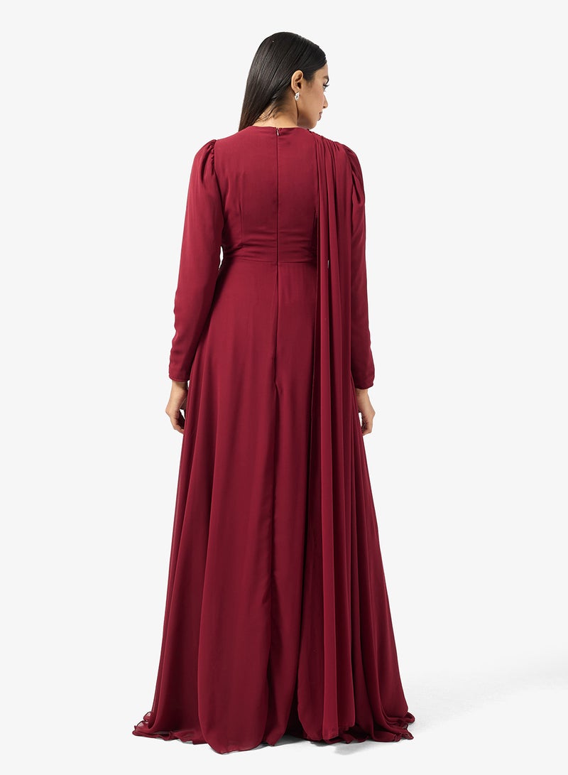 Khizana Embellished Waist Dress With Trail - Image 2